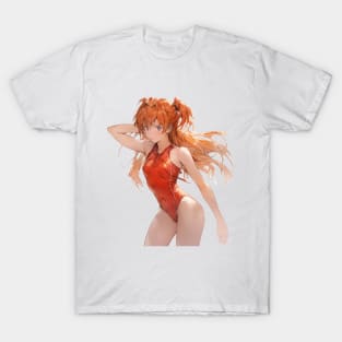 Asuka Langley Soryu Neon Genesis Evangelion Red Swimsuit T-Shirt